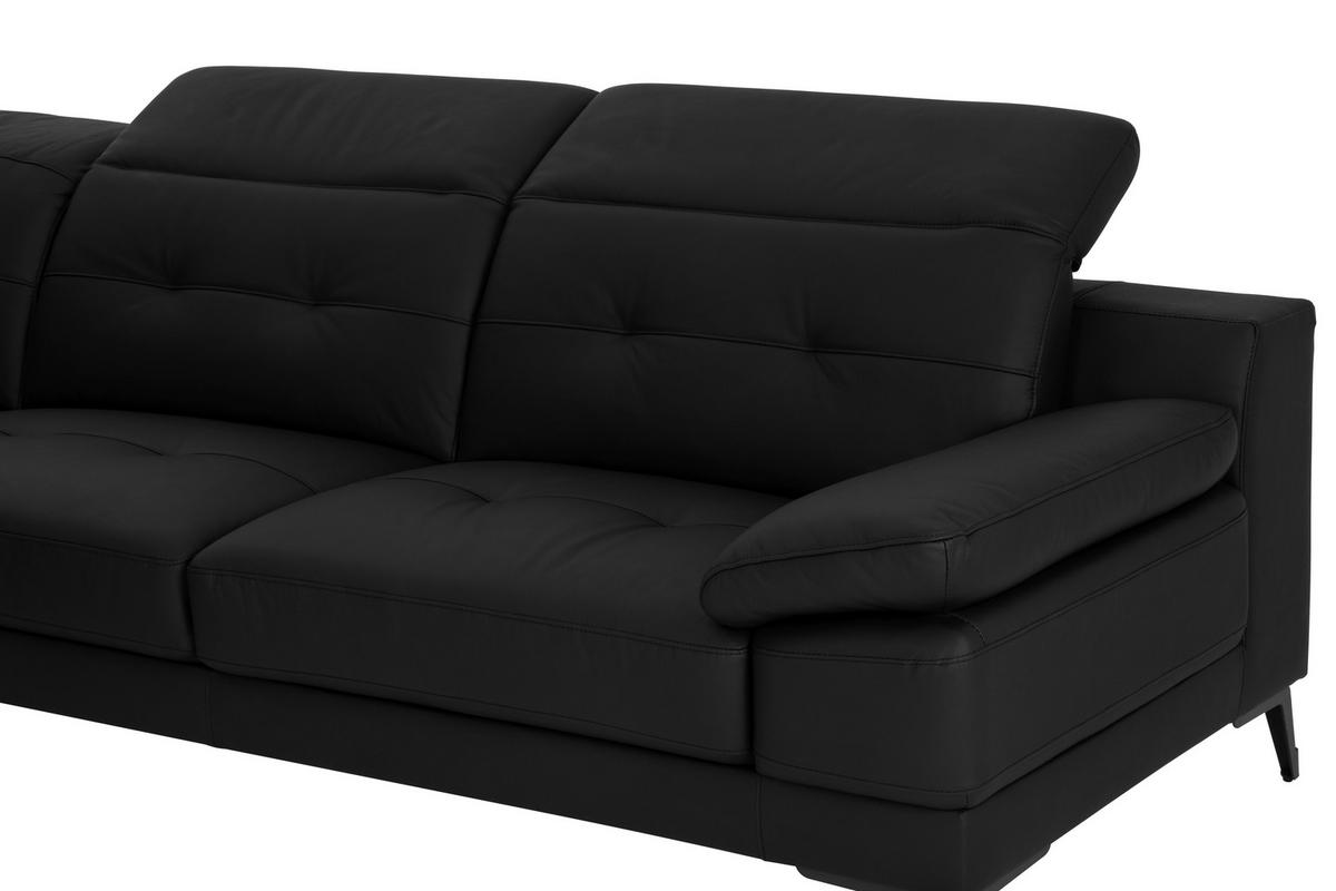 CloseUp von MID.YOU ECKSOFA Schwarz Echtleder.