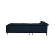 ECKSOFA in Chenille Dunkelblau  205/280 cm  - Schwarz/Dunkelblau, Design, Textil/Metall (205/280cm) - Xora