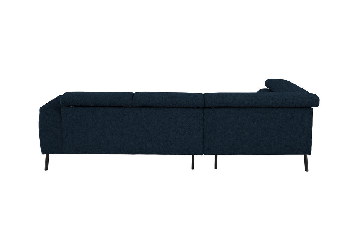 ECKSOFA in Chenille Dunkelblau  205/280 cm  - Schwarz/Dunkelblau, Design, Textil/Metall (205/280cm) - Xora