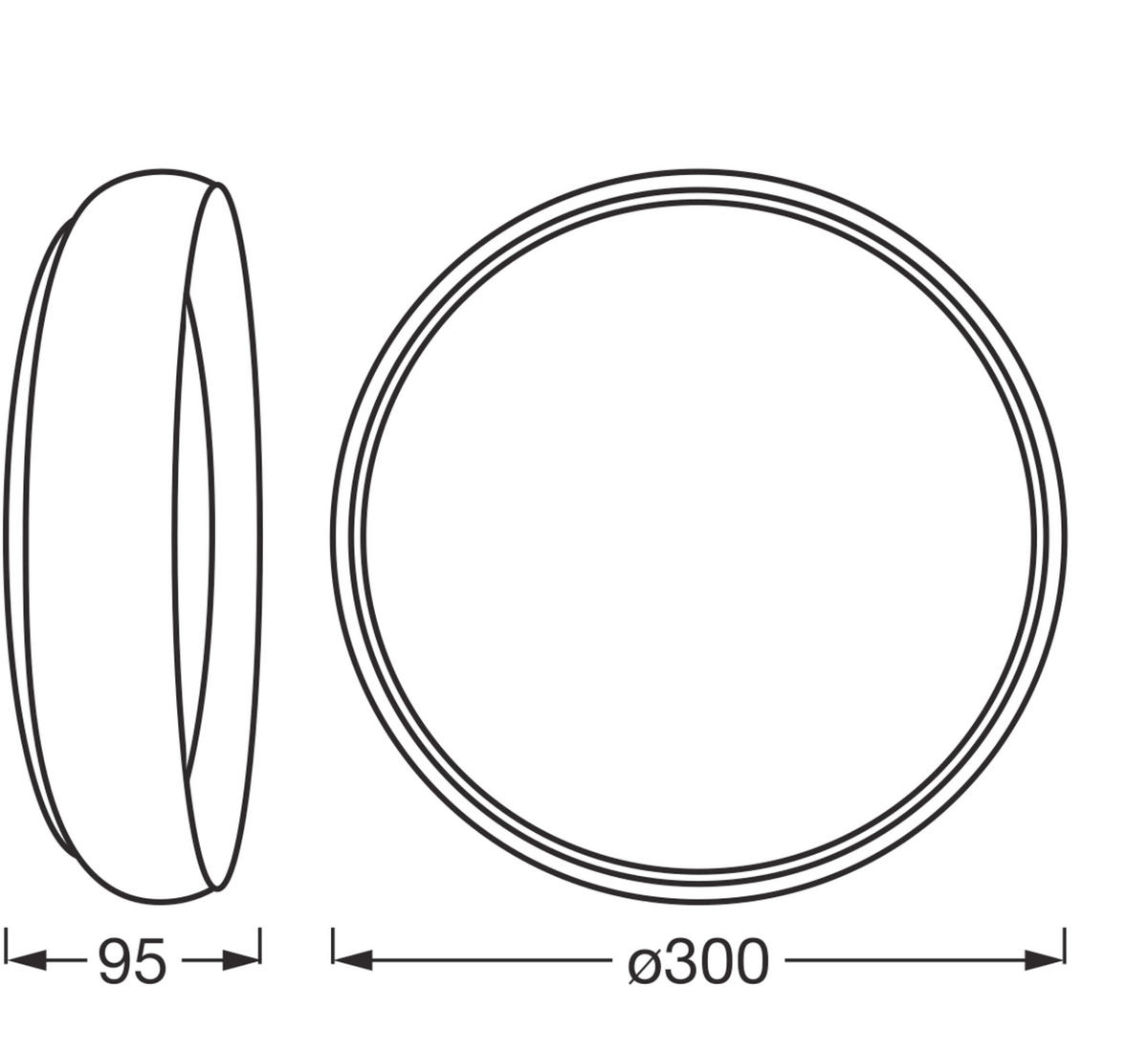 LED-DECKENLEUCHTE 30/9.5 cm   - Design, Kunststoff/Metall (30/9.5cm) - Osram