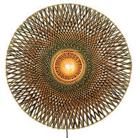 NÁSTĚNNÉ SVÍTIDLO, 87/20 cm  - černá/světle hnědá, Natur, kov/přírodní materiály (87/20cm) - Good & Mojo