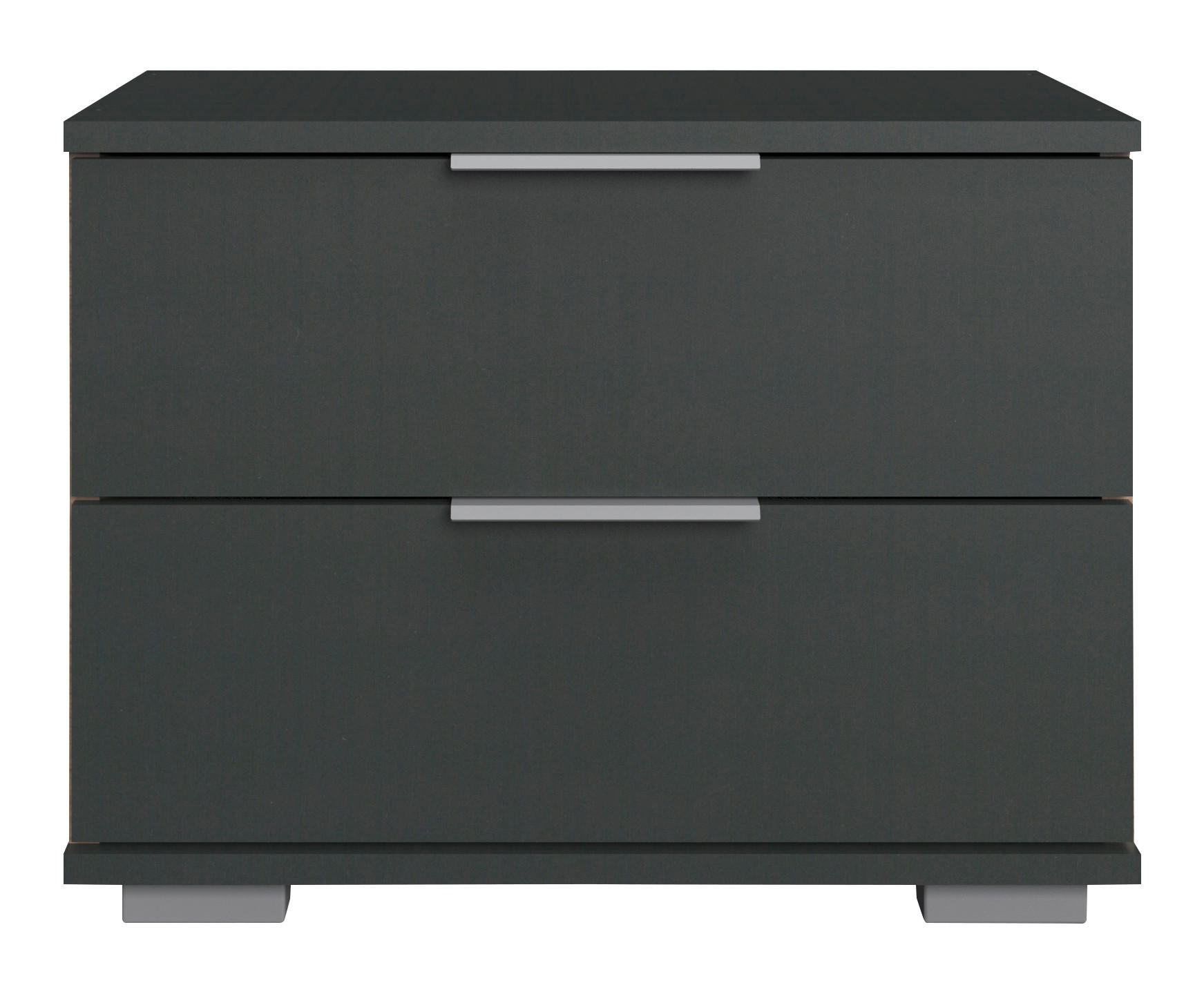 NOČNA OMARICA, barve grafita  - barve kroma/barve aluminija, Design, kovina/umetna masa (52/40/38cm) - Carryhome