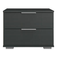 NOČNA OMARICA, barve grafita  - barve kroma/barve aluminija, Design, kovina/umetna masa (52/40/38cm) - Carryhome