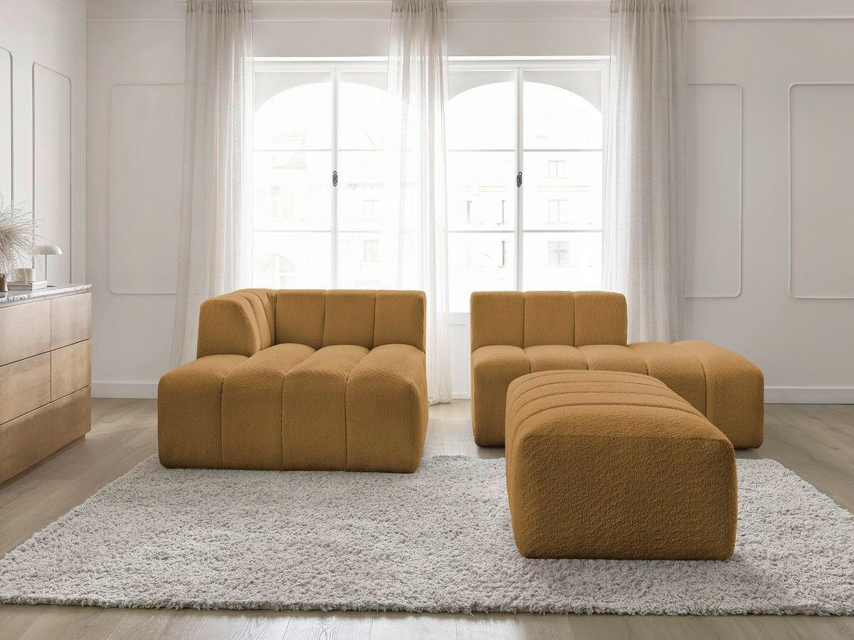 ECKSOFA  ANNECY Gelb Bouclé  - Gelb/Schwarz, MODERN, Kunststoff/Textil (170/262cm)