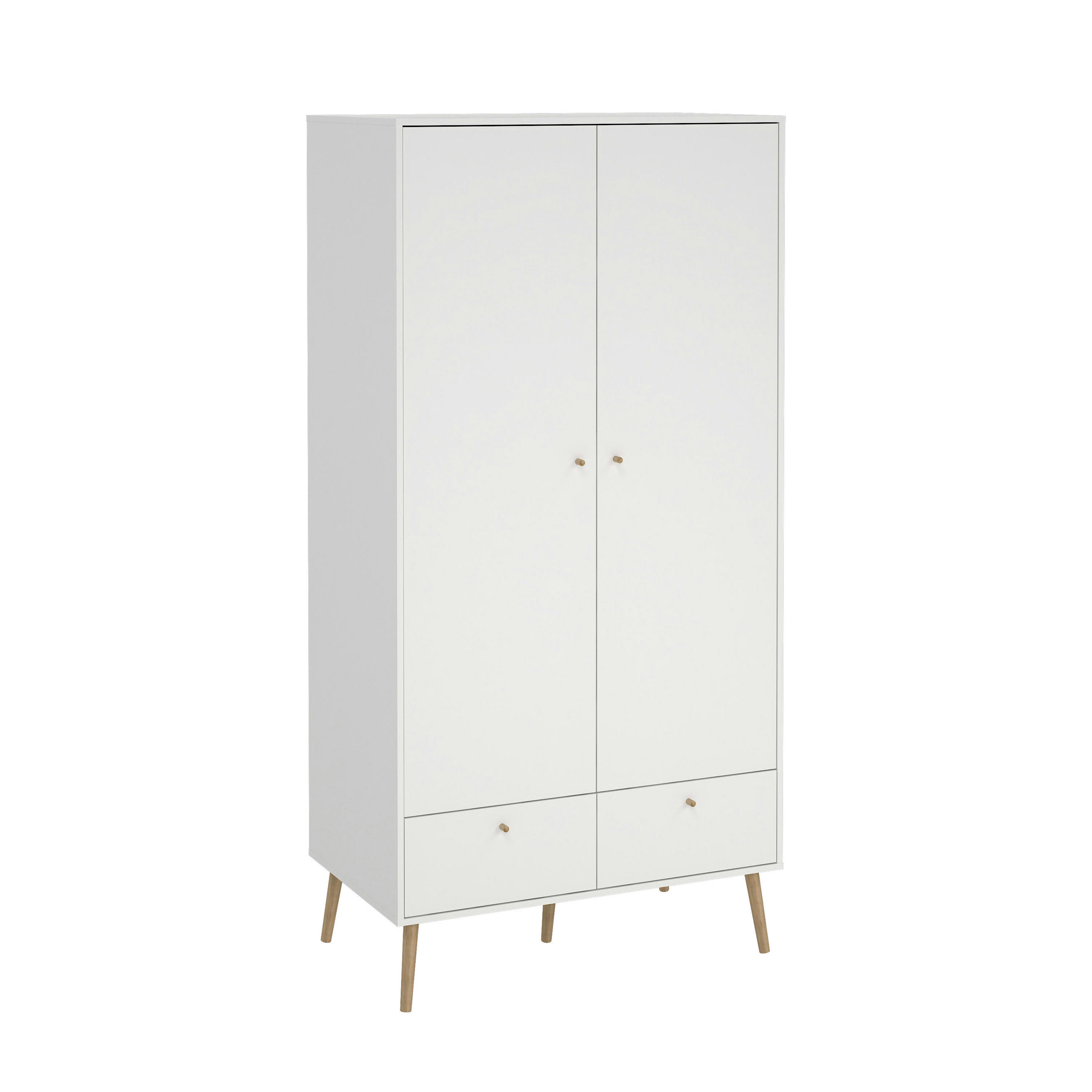 SKRIŇA S OTOČNÝMI DVERAMI, biela, 98,7/200,1/58,1 cm - biela/farba duba, Design, drevo/kompozitné drevo (98,7/200,1/58,1cm) - Livetastic