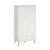 GARDEROB MED GÅNGJÄRN 98,7/200,1/58,1 cm 2-dörrar - vit/ekfärgad, Design, trämaterial/trä (98,7/200,1/58,1cm) - Best Price