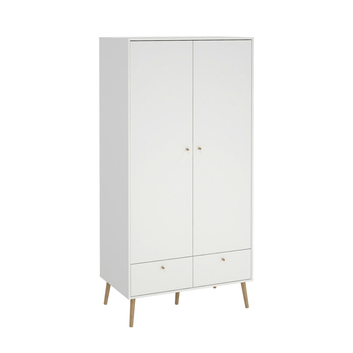 ŠATNÍ SKŘÍŇ S OTOČNÝMI DVEŘMI, bílá, 98,7/200,1/58,1 cm - bílá/barvy dubu, Design, dřevo/kompozitní dřevo (98,7/200,1/58,1cm) - Livetastic