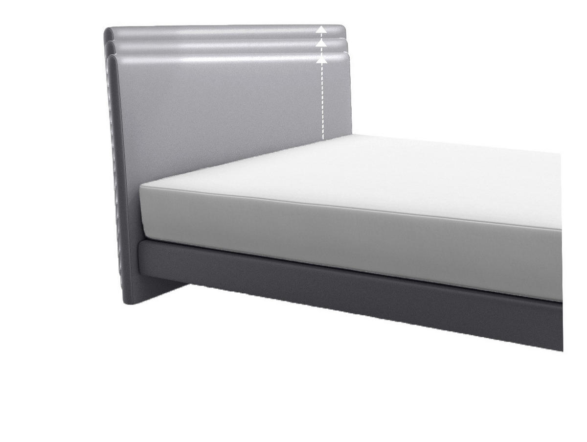 POLSTERBETT 160/200 cm,  in Grau, Matratze, gepolstertes Kopfteil, Lattenrost, Bettkasten, H2 + H3 = mittel + fest  - Alufarben/Weiß, KONVENTIONELL, Holz/Holzwerkstoff (160/200cm) - Beldomo - Sleep