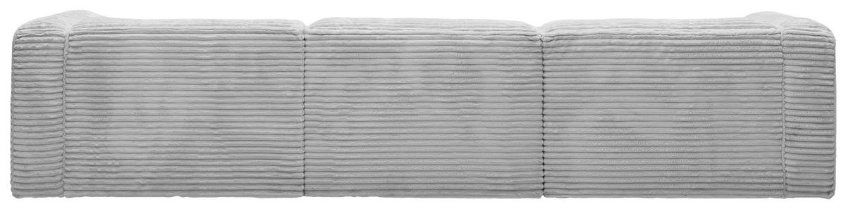 ECKSOFA in Cord Grau  - Schwarz/Grau, Design, Kunststoff/Textil (332/163cm) - Livetastic