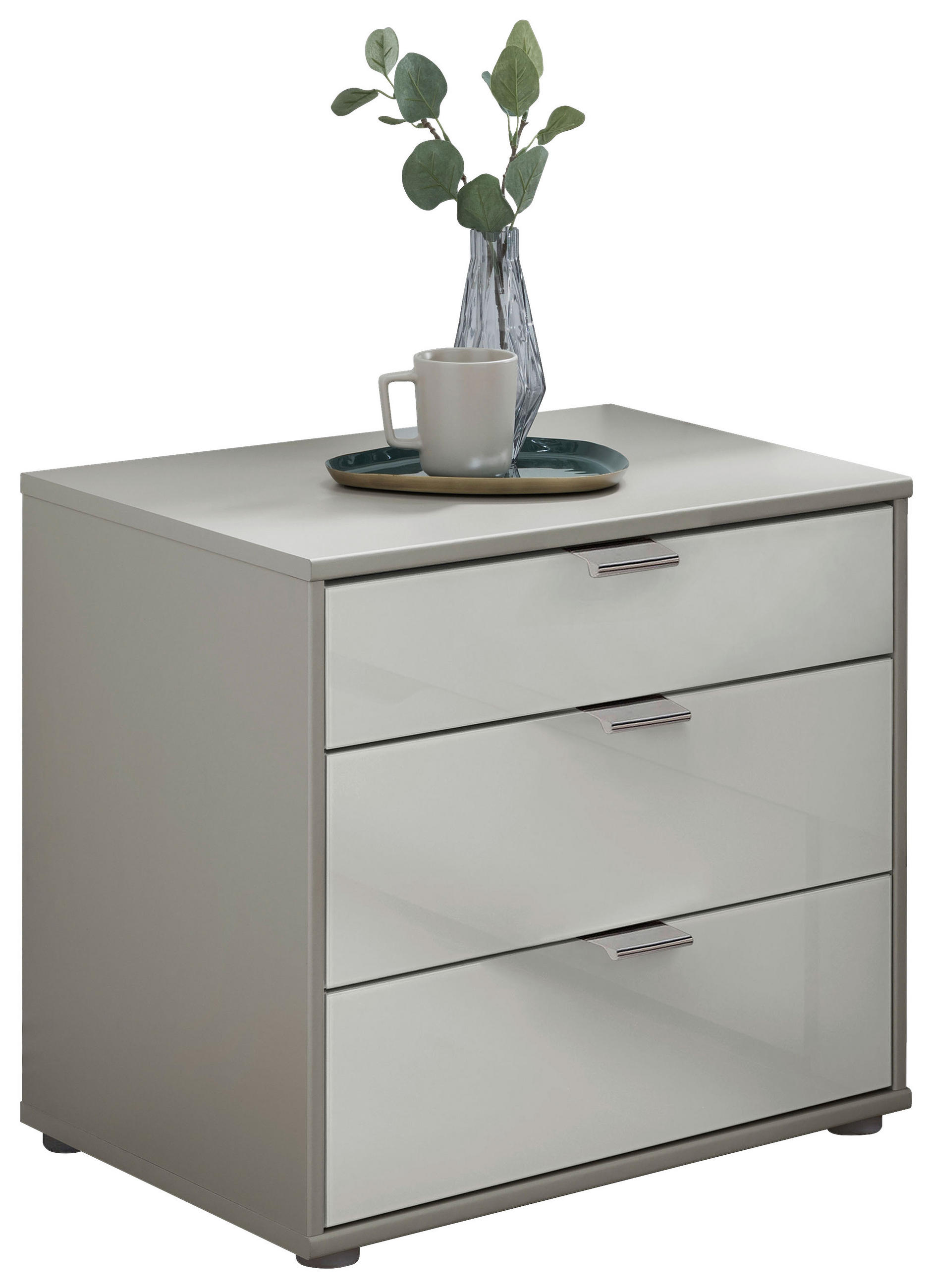 NACHTSCHRANK 40/48/43 cm  - Chromfarben/Schwarz, KONVENTIONELL, Glas/Holzwerkstoff (40/48/43cm) - Dieter Knoll