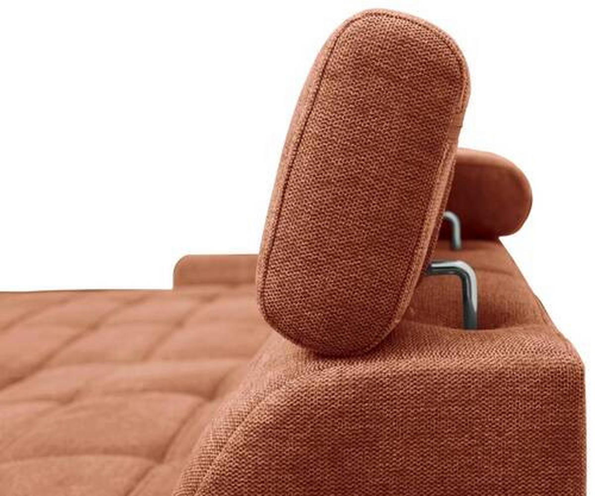 ECKSOFA inkl.Funktionen Cognac Webstoff  - Cognac/Schwarz, Design, Kunststoff/Textil (276/173cm) - Stylife