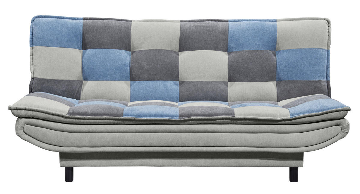 SCHLAFSOFA in Mikrovelours Blau, Schlammfarben, Dunkelgrau  - Blau/Schlammfarben, Basics, Holzwerkstoff/Kunststoff (188/90/89cm) - MID.YOU