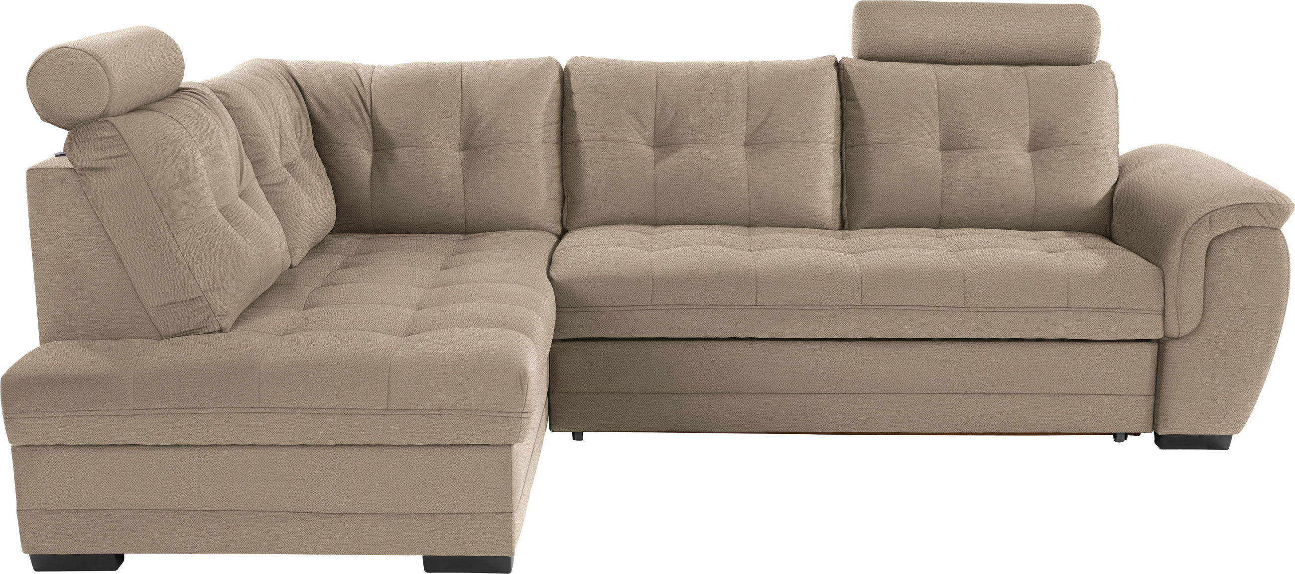 HÖRNSOFFA i vävt tyg ljusbrun  - ljusbrun/mörkbrun, Klassisk, textil/plast (183/251cm) - Livetastic