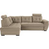 ECKSOFA in Webstoff Hellbraun  - Hellbraun/Dunkelbraun, Konventionell, Kunststoff/Textil (183/251cm) - Livetastic