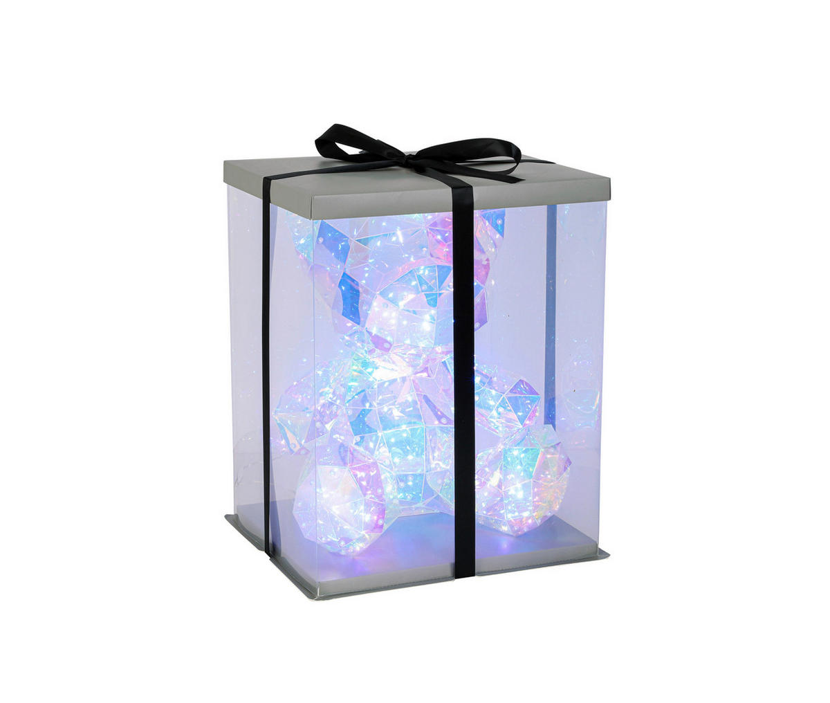 LED-DEKOLEUCHTE Bär 19/20/25 cm   - Transparent/Perlmutt, Design, Kunststoff (19/20/25cm) - Novel