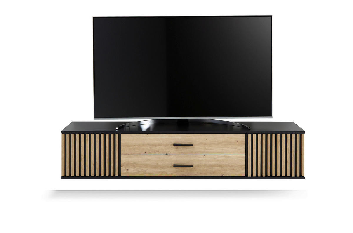 LOWBOARD  in 180/30/30 cm  - Schwarz/Eiche Artisan, Design, Holzwerkstoff/Kunststoff (180/30/30cm) - Boxxx