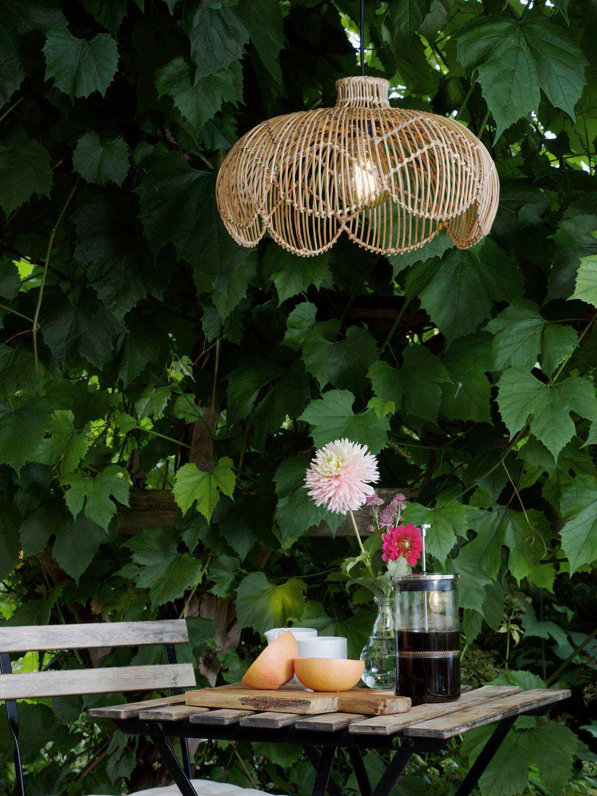 AUßENHÄNGELEUCHTE Belle 53/32/53 cm  - Beigebraun, Natur, Naturmaterialien (53/32/53cm) - PR Home