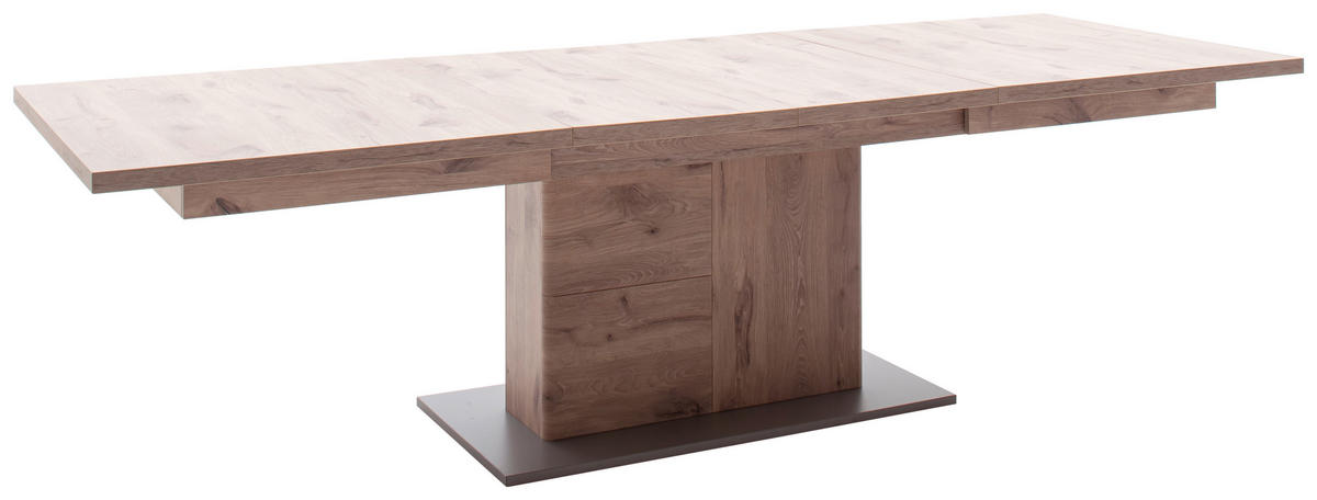 AUSZIEHTISCH in Holzwerkstoff 180-280/100/77 cm  - Eiche dunkel/Anthrazit, Konventionell, Holzwerkstoff (180-280/100/77cm) - Cantus