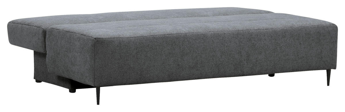SCHLAFSOFA in Flachgewebe Dunkelgrau  - Dunkelgrau/Schwarz, KONVENTIONELL, Textil/Metall (197/75/100cm) - Carryhome