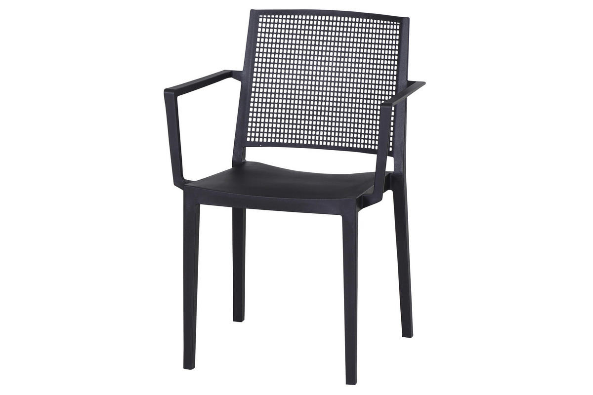 GARTENGARNITUR 3-teilig Stahl  - Anthrazit, Basics, Kunststoff/Metall (80/80/80cm) - Siena Garden