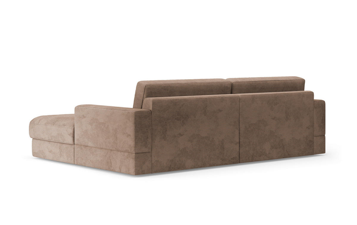 ECKSOFA FABIO E Sandfarben Cord  - Sandfarben/Schwarz, MODERN, Kunststoff/Textil (264/196cm) - Sit & More