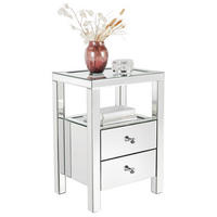 NOČNÍ STOLEK, barvy stříbra, 45,8/66/35,5 cm - barvy stříbra/čiré, Lifestyle, sklo (45,8/66/35,5cm) - Xora