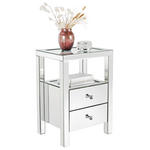 NACHTSCHRANK 45,8/66/35,5 cm  - Klar/Silberfarben, LIFESTYLE, Glas (45,8/66/35,5cm) - Xora