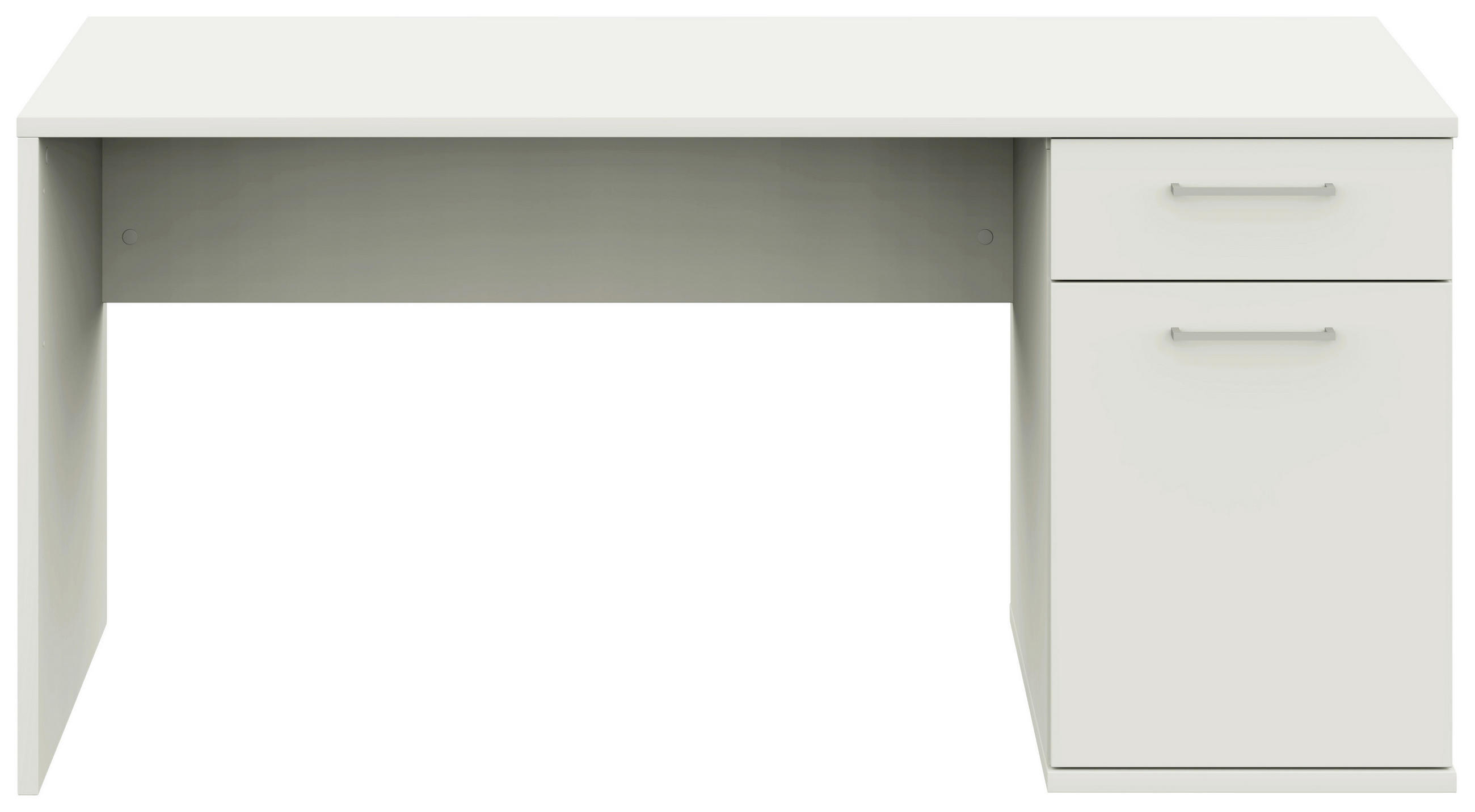 JUGENDSCHREIBTISCH 150/70/72 cm  - Edelstahlfarben/Weiß, Design, Holzwerkstoff/Metall (150/70/72cm) - Cantus