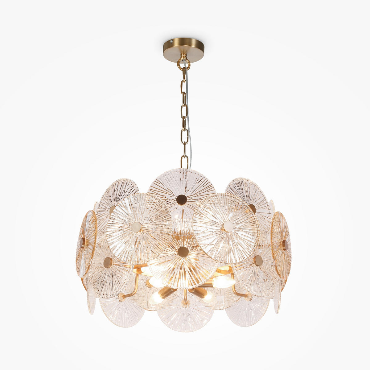 PENDELLEUCHTE 62,6/37,2 cm    - Goldfarben, Trend, Glas/Metall (62,6/37,2cm) - MAYTONI
