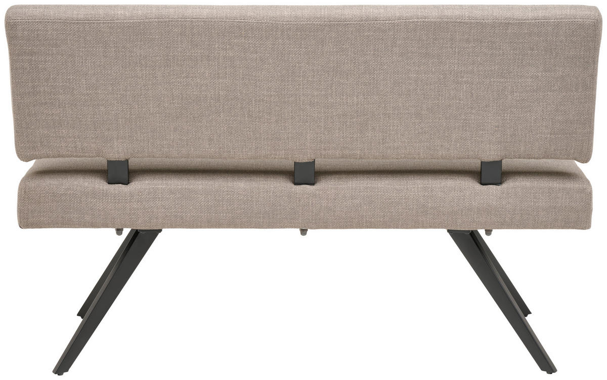 SITZBANK 140/90/62 cm Webstoff Hellgrau  - Hellgrau/Schwarz, KONVENTIONELL, Textil/Metall (140/90/62cm) - MID.YOU