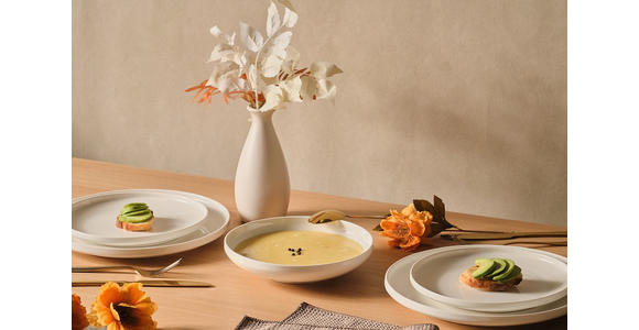 KOMBISERVICE Vola 12-teilig  - Weiß, Design, Keramik - Novel