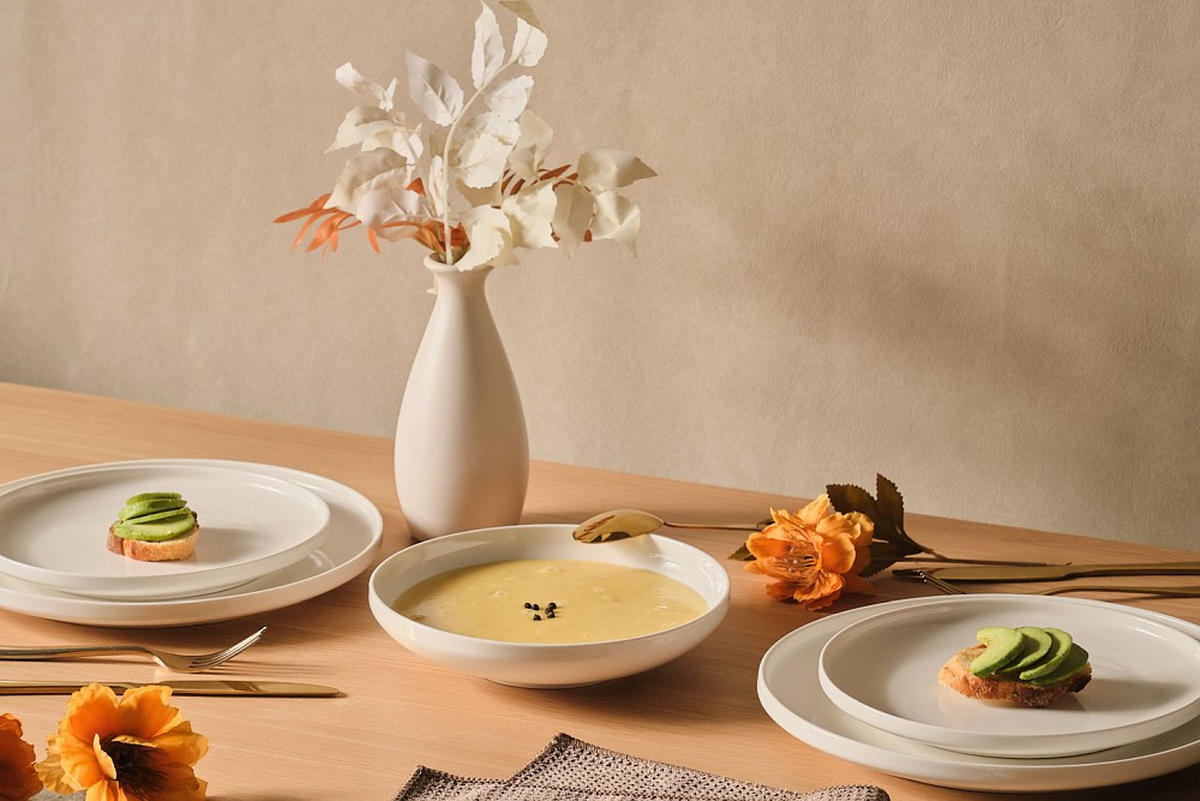 KOMBINOVANÝ SERVIS 12-dielne, porcelán keramika  - biela, Design, keramika - Novel