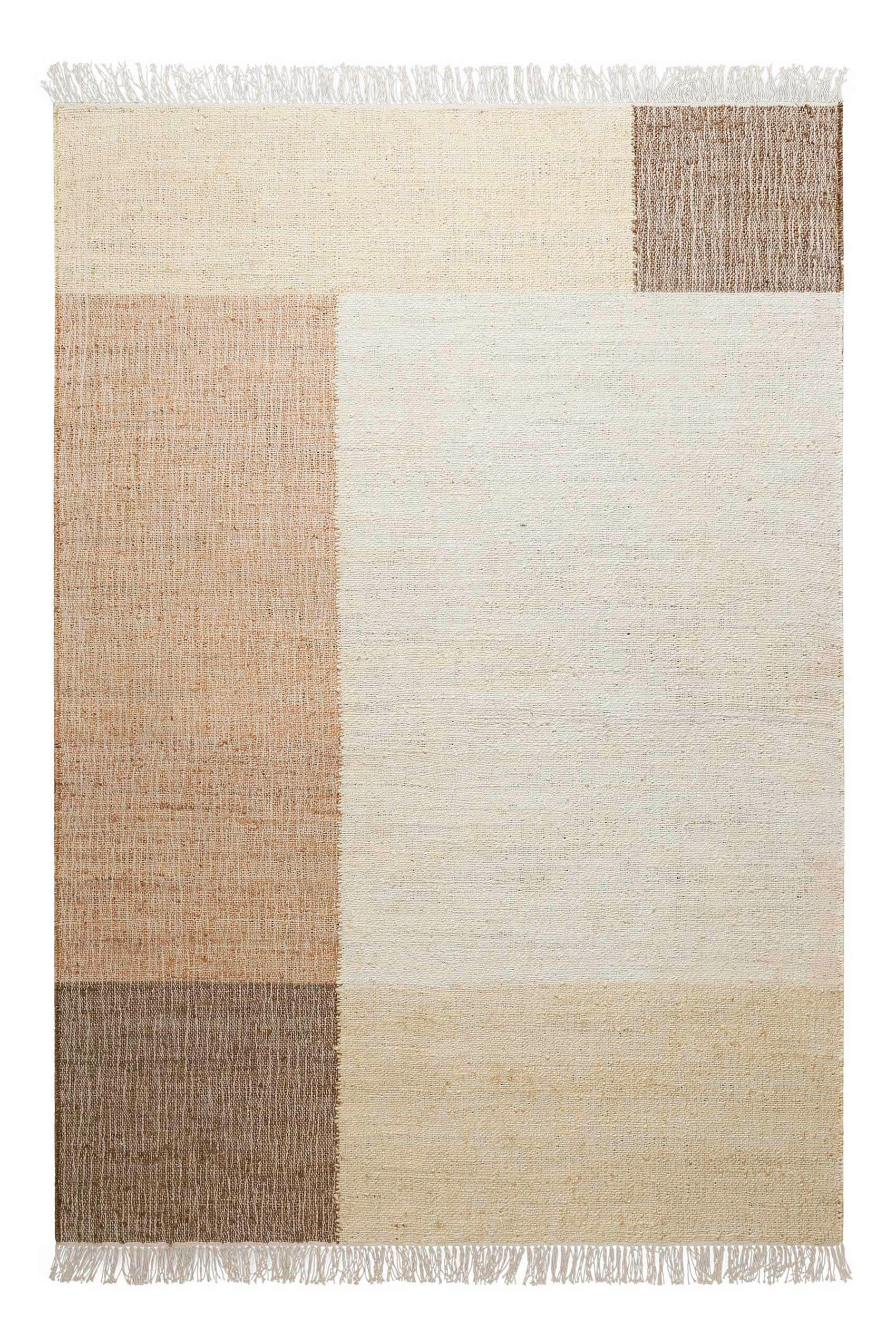 HANDWEBTEPPICH 160/230 cm Valentin Braun, Creme, Cognac  - Cognac/Creme, Natur, Textil (160/230cm)