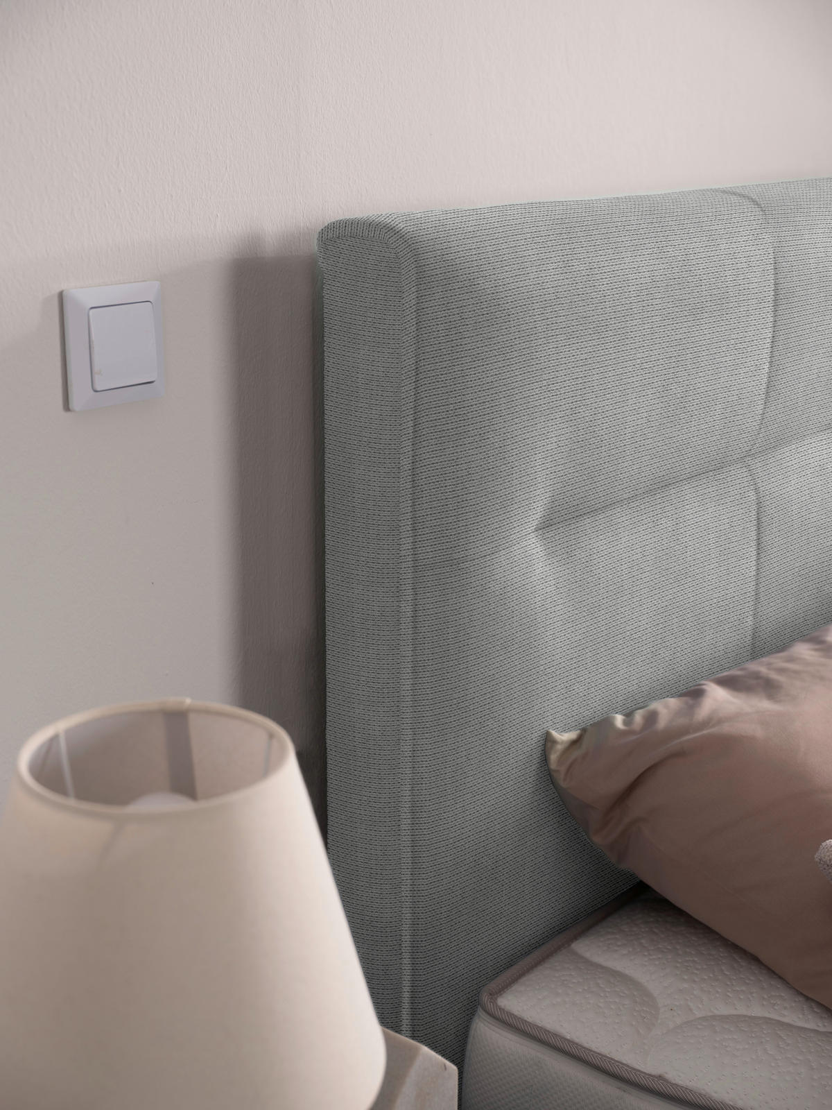 BOXSPRINGBETT 240/220 cm  in Hellgrau  - Hellgrau/Schwarz, Konventionell, Textil/Metall (240/220cm) - Esposa