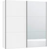 SCHWEBETÜRENSCHRANK  in Weiß, Weiß Hochglanz  - Weiß Hochglanz/Silberfarben, Design, Glas/Holzwerkstoff (202/220/65cm) - Jutzler