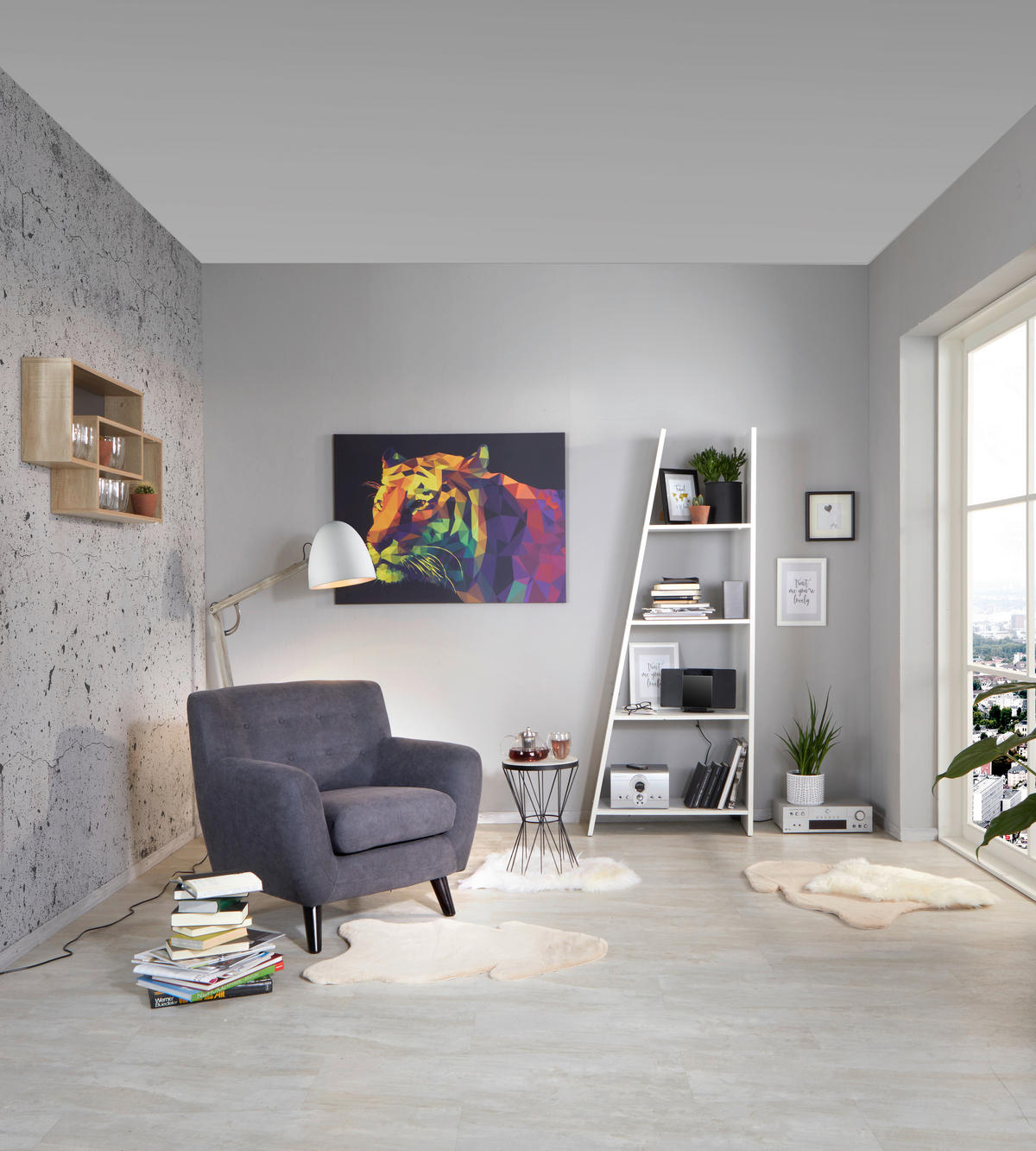 BOXSPRINGSESSEL in Mikrofaser Dunkelgrau  - Dunkelgrau/Schwarz, Modern, Holz/Textil (87/82/85cm) - Luca Bessoni