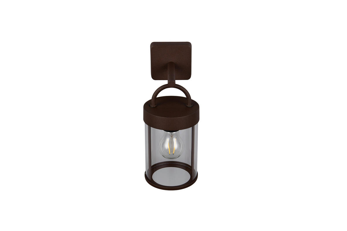 VÄGGLAMPA FÖR UTOMHUS - klar/rostfärgad, Lifestyle, metall/plast (12,5/18/29cm)