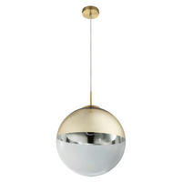 Lustră 33/33/120 cm  - auriu/transparent, Design, sticlă/metal (33/33/120cm) - Globo
