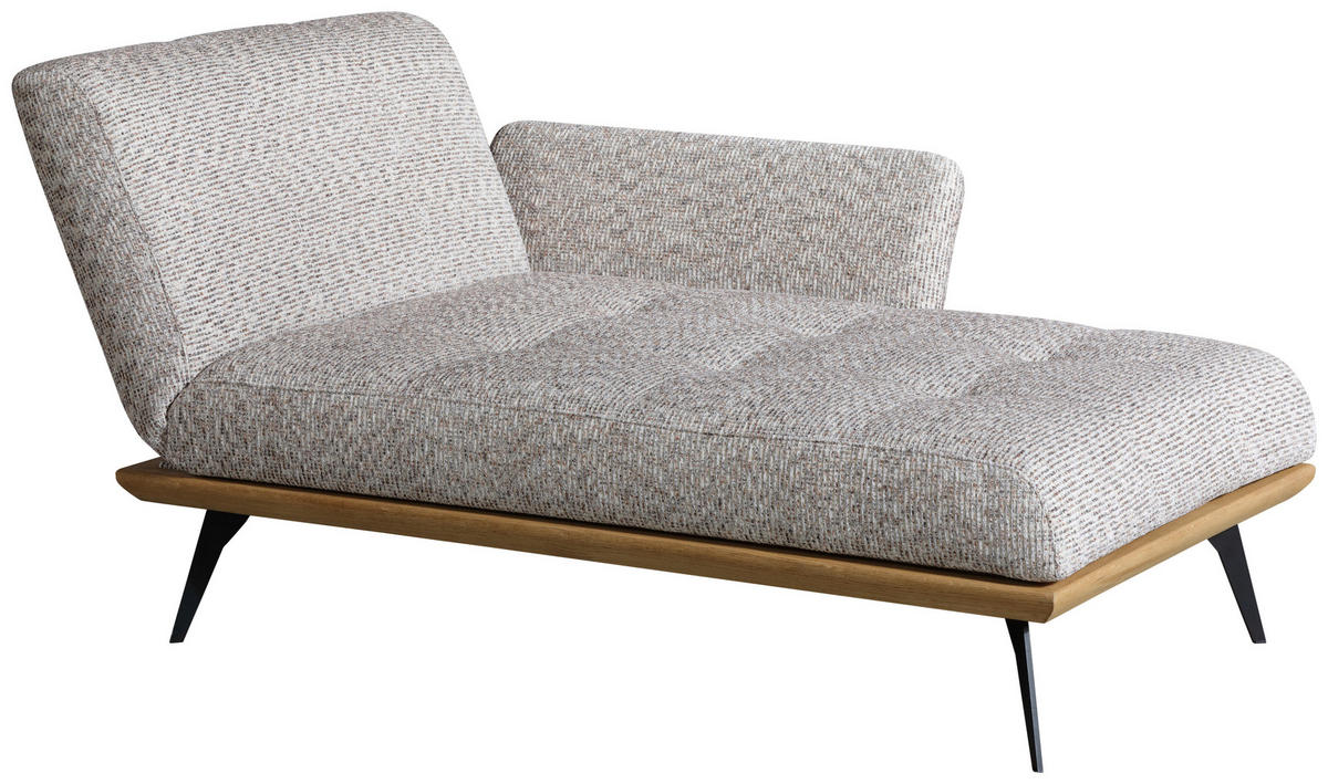 RÉCAMIERE Beigebraun  - Beigebraun/Schwarz, Design, Holz/Textil (180/85/106cm) - Dieter Knoll
