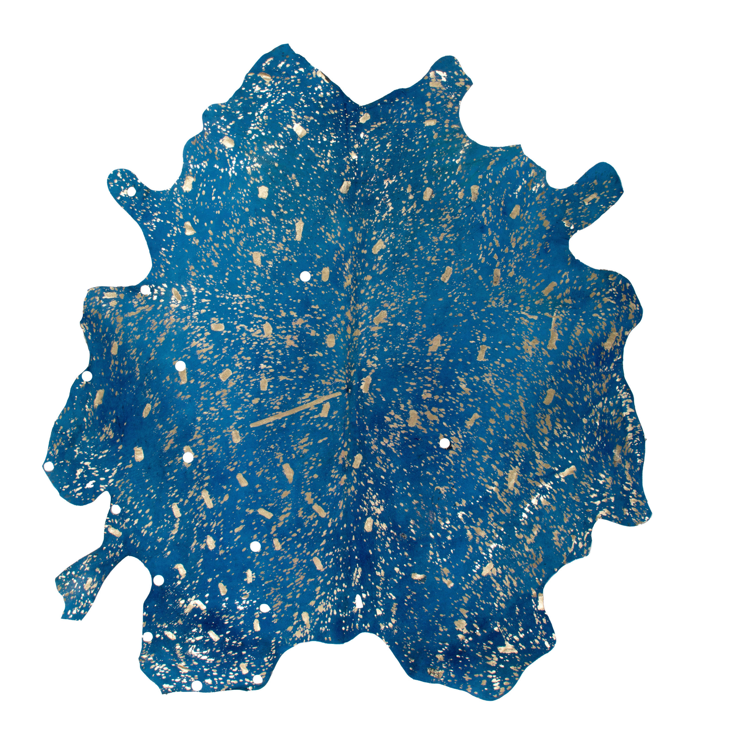 FLACHWEBETEPPICH Glam 410 Blau / Gold Blau, Goldfarben  - Blau/Goldfarben, KONVENTIONELL, Leder (1.35qm)