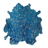 FLACHWEBETEPPICH Glam 410 Blau / Gold Blau, Goldfarben  - Blau/Goldfarben, KONVENTIONELL, Leder (1.35qm)