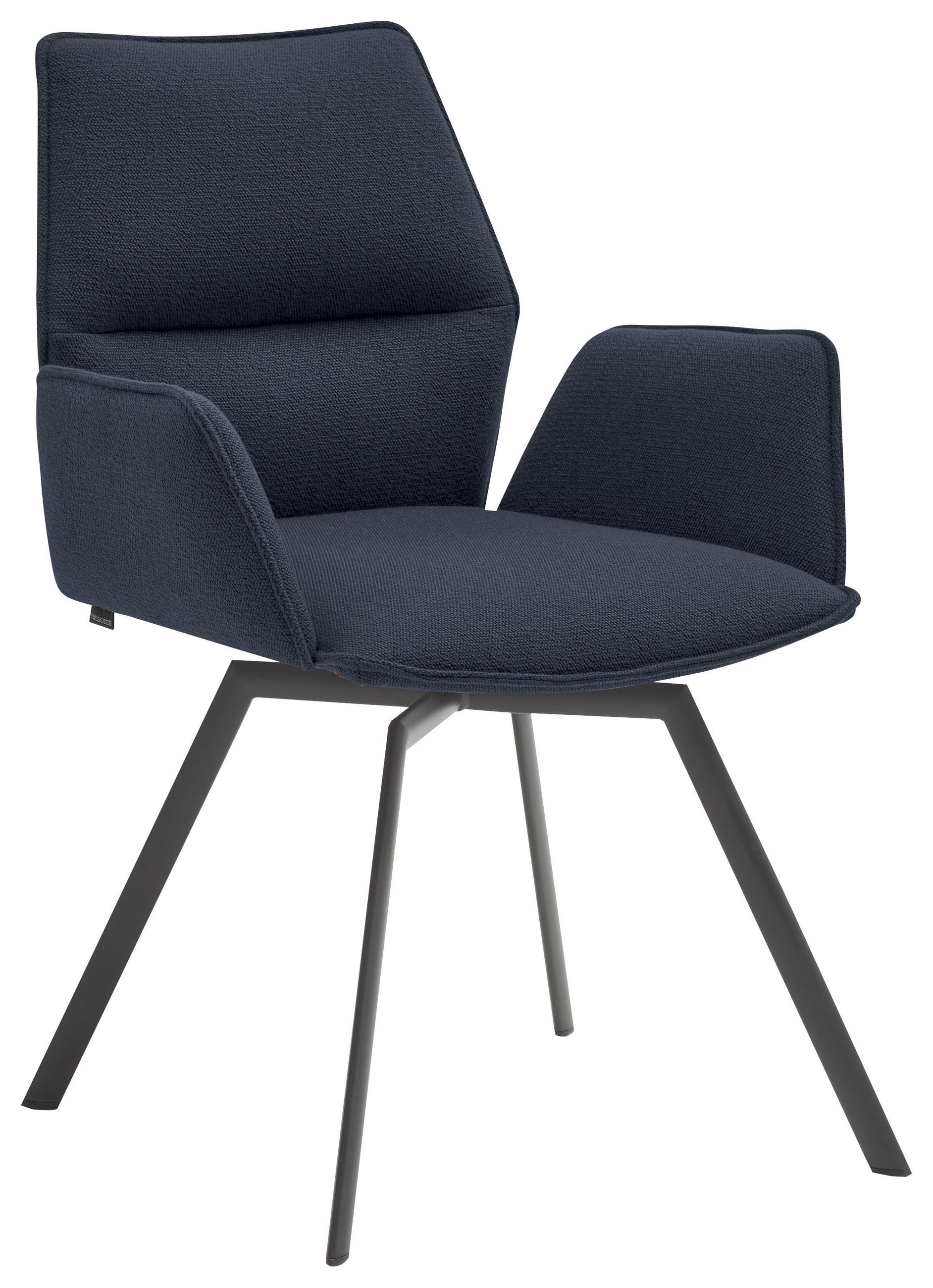 ARMLEHNSTUHL  in Stahl  - Anthrazit/Dunkelblau, Design, Textil/Metall (63/86/60cm) - Venjakob