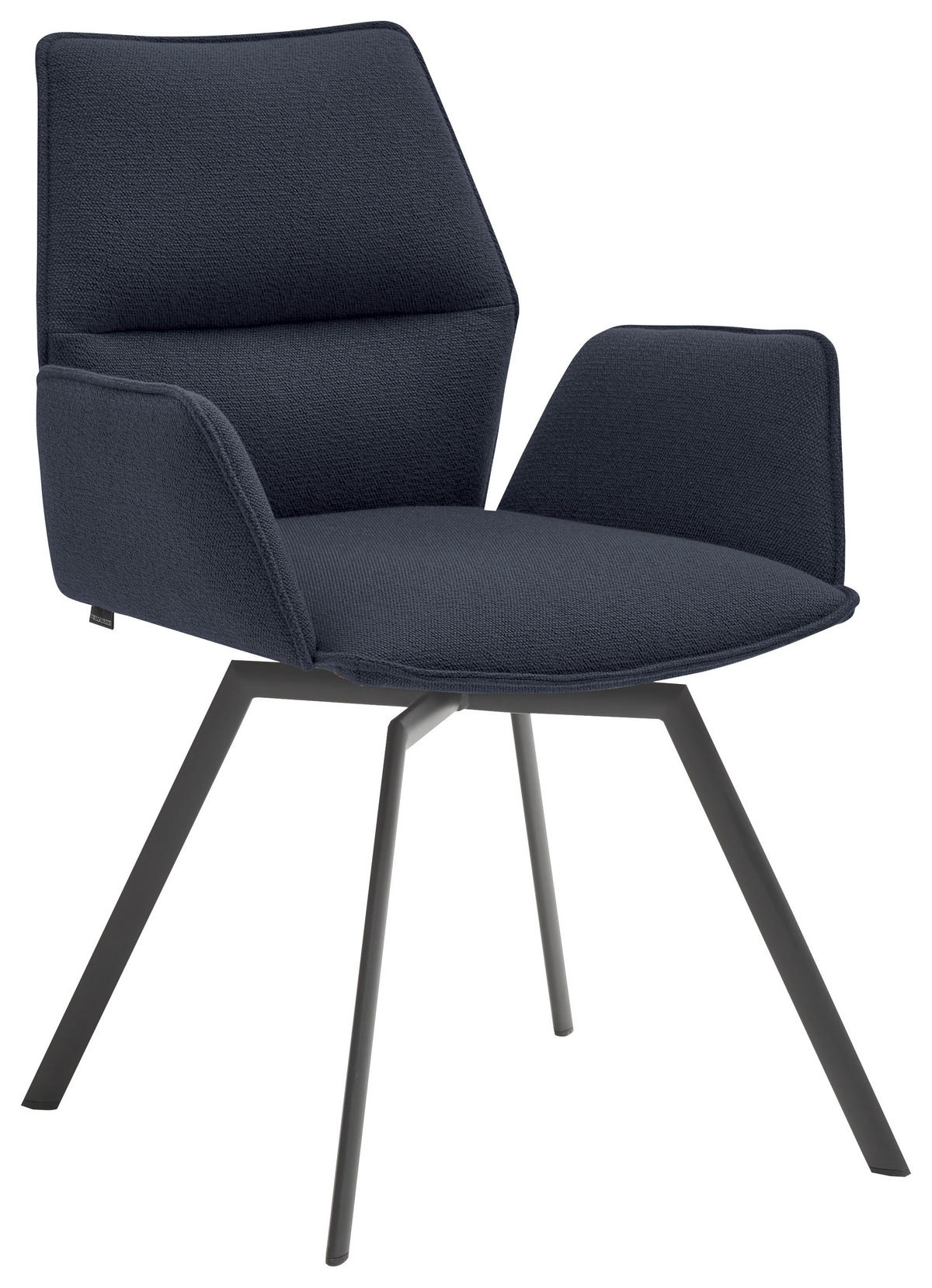 ARMLEHNSTUHL  in Stahl  - Anthrazit/Dunkelblau, Design, Textil/Metall (63/86/60cm) - Venjakob