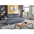 SCHLAFSOFA Webstoff Grau Rückenkissen, Armlehnenkissen, Bettkasten, Schlaffunktion, Topper, Rücken echt  - Chromfarben/Grau, KONVENTIONELL, Holz/Kunststoff (207/91/90cm) - Carryhome
