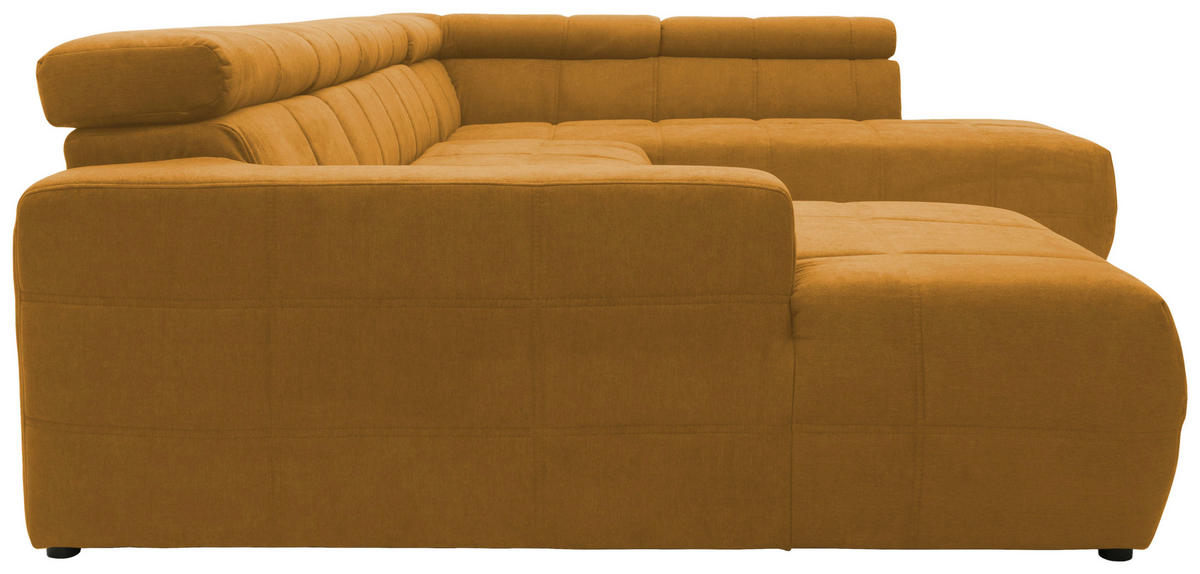 WOHNLANDSCHAFT in Mikrofaser Orange  - Schwarz/Orange, Design, Kunststoff/Textil (175/359/228cm) - MID.YOU