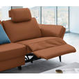 3-SITZER-SOFA in Leder Cognac  - Cognac/Schwarz, Design, Leder/Metall (190/84/99cm) - Dieter Knoll