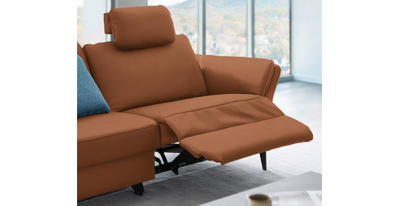 3-SITZER-SOFA in Leder Cognac - Cognac/Schwarz, Design, Leder/Metall (190/84/99cm) - Dieter Knoll