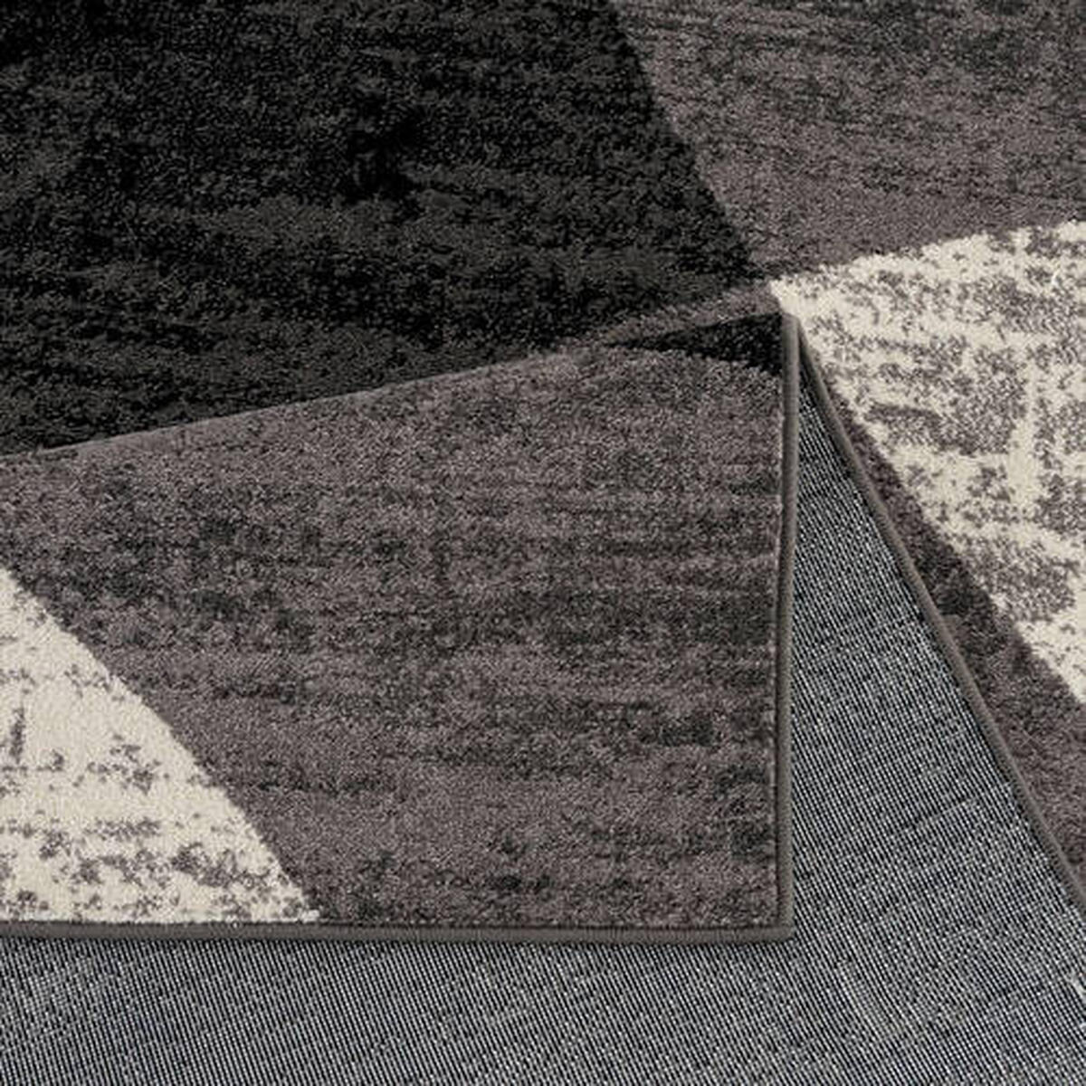 VINTAGE PREPROGA  140/200 cm  tkano  krem barve, siva, črna  - siva/črna, Design, tekstil (140/200cm)