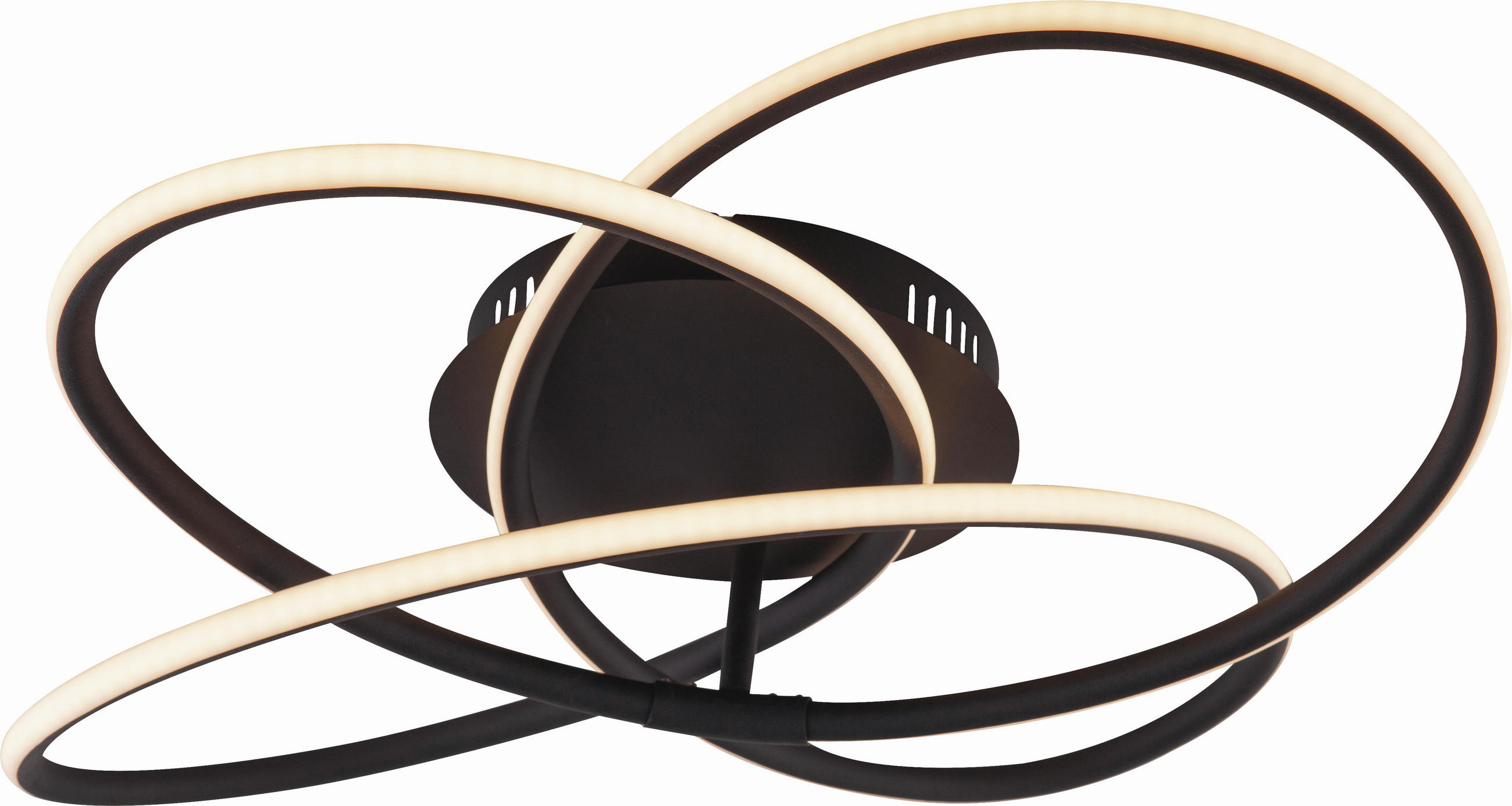 DECKENLEUCHTE 60/12,7 cm  - Opal/Schwarz, Trend, Kunststoff/Metall (60/12,7cm) - Collett's Monde