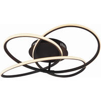 DECKENLEUCHTE 60/12,7 cm  - Opal/Schwarz, Trend, Kunststoff/Metall (60/12,7cm) - Collett's Monde